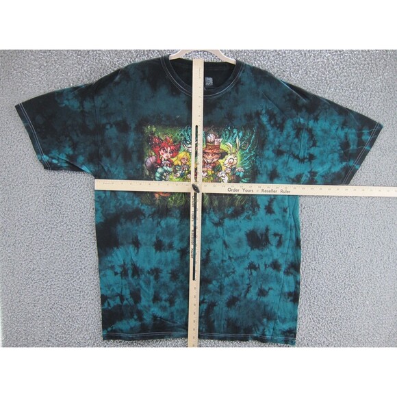 Alice in Wonderland Shirt Mens XL Green Black Tie Dye Big Chris Get Down Art - Picture 5 of 5